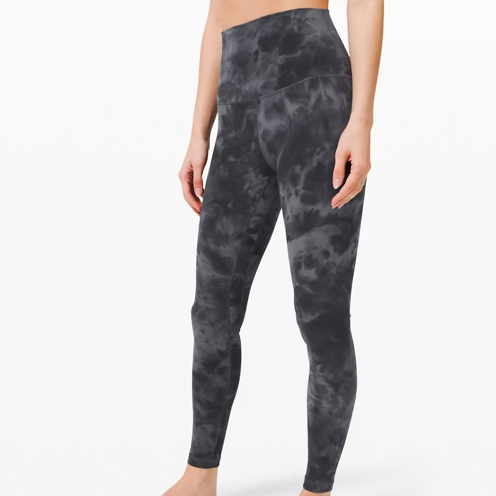 lululemon athletica Black & Charcoal Tie-Dye High-Rise Leggings